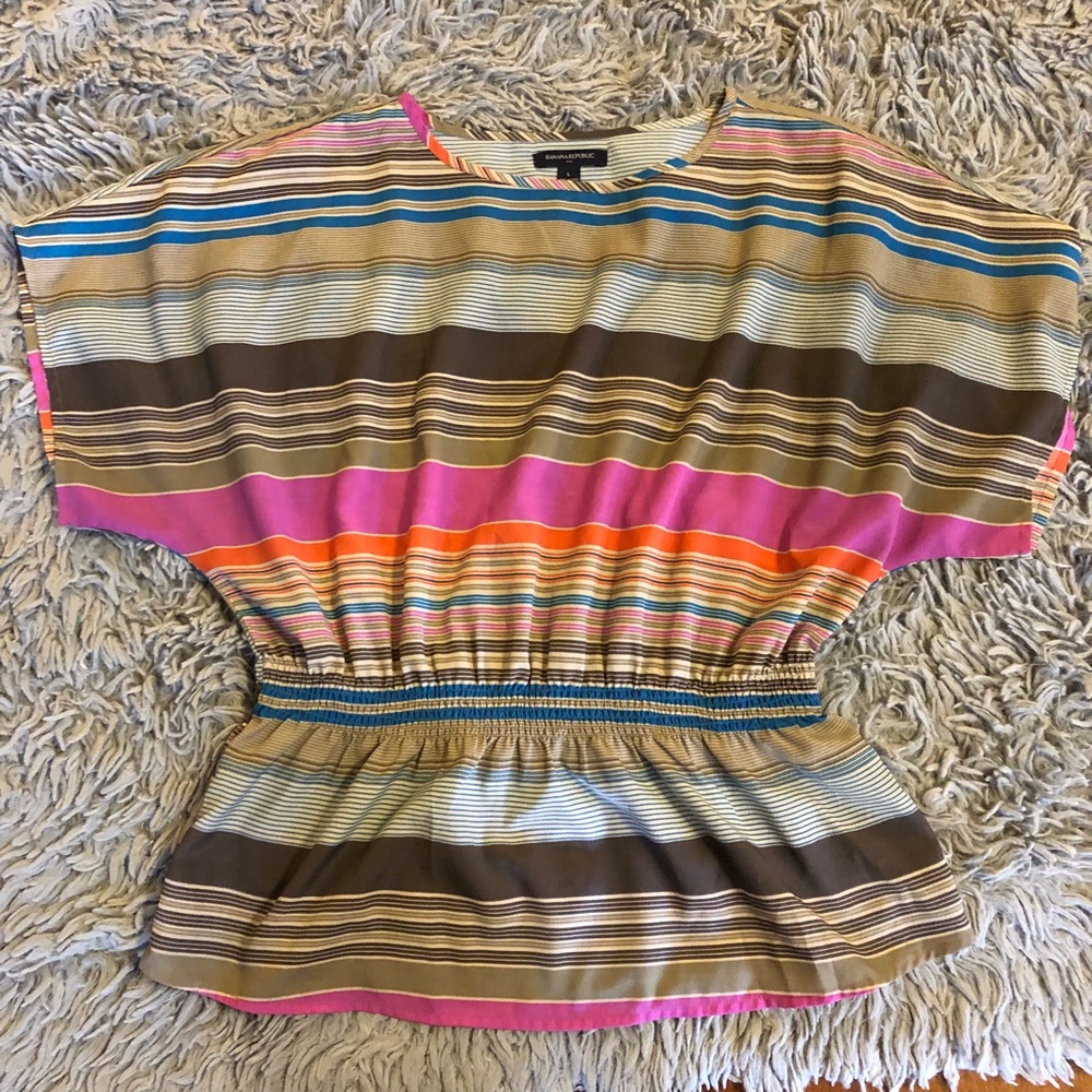 Banana Republic Striped Blouse Size Large